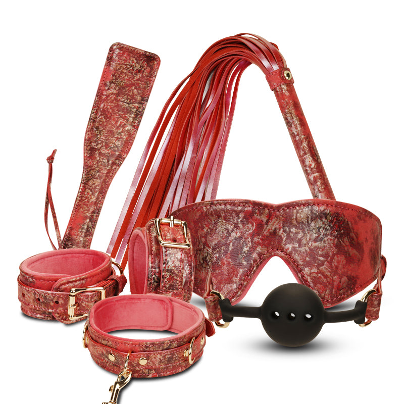 Lustrous Leather - 10 Pcs Genuine Leather BDSM Set