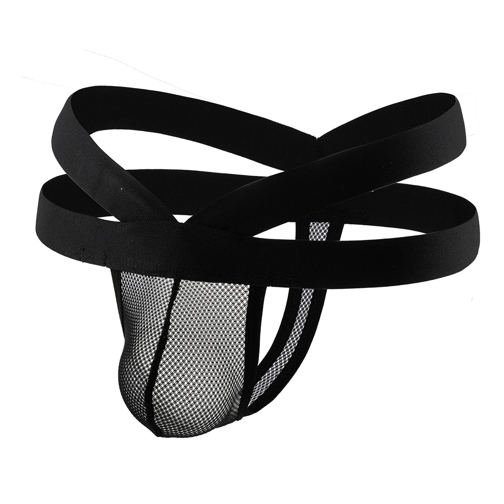 Skivvies - Black Sexy Mesh Breathable Men Thong Underwear