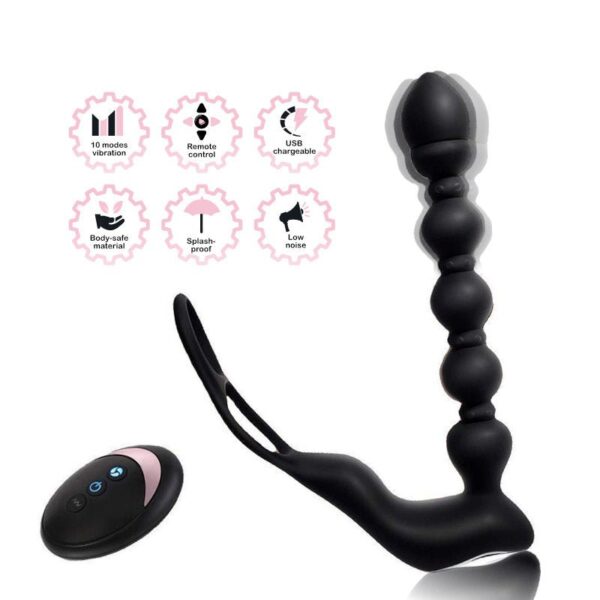 Ace - Remote Control Vibrating Silicone Anal Beads - FRISKY BUSINESS SG