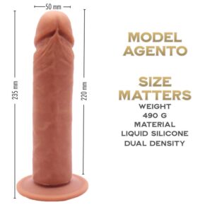 Argento 23 cm - Colonel Series Realistic Silicone Dildo - FRISKY BUSINESS SG