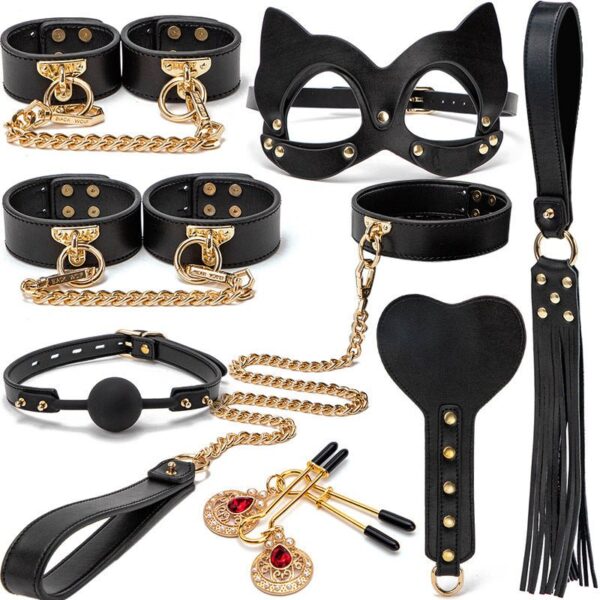 BDSM - 8 Piece Leather BDSM Set - FRISKY BUSINESS SG