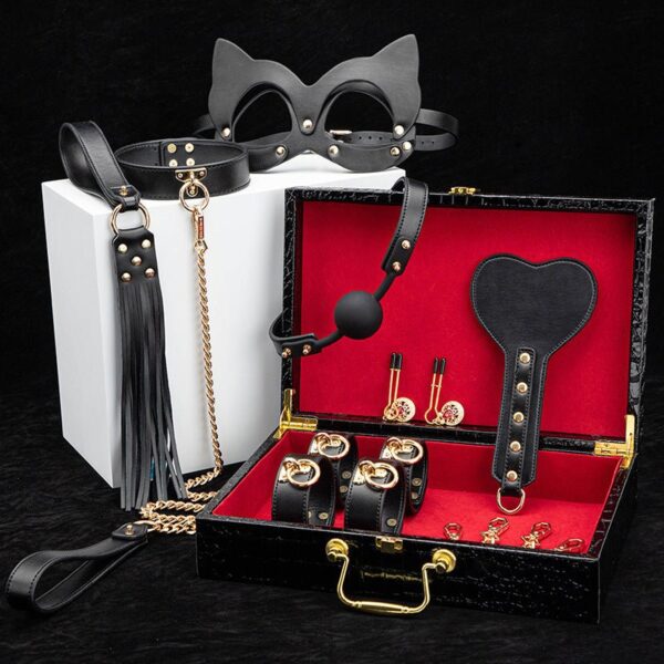 BDSM - 8 Piece Leather BDSM Set - FRISKY BUSINESS SG