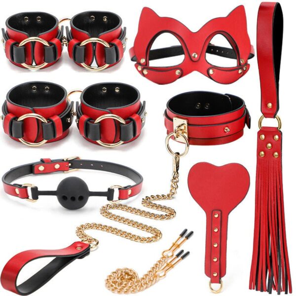 BDSM - 8 Piece Leather BDSM Set - FRISKY BUSINESS SG