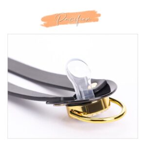 BDSM - Collar + Pacifier + Bell Nipple Clamps & Chains - FRISKY BUSINESS SG