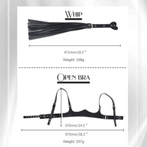 BDSM - Sensual Mini Skirt / Garter Set with Whip - FRISKY BUSINESS SG