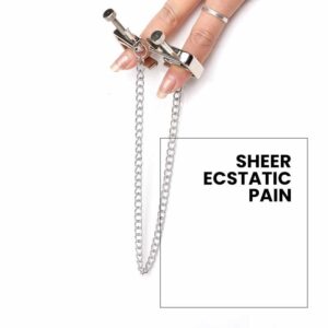 BDSM - Sexy Non-Piercing Adjustable Nipple Clamps & Chains - FRISKY BUSINESS SG