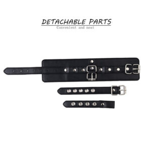 BDSM - Wrist to Thumb PU Leather Cuffs, Bondage Restraint - FRISKY BUSINESS SG