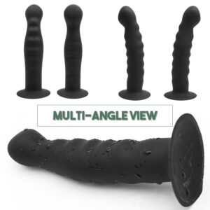 Black Ribbed Dildo - FRISKY BUSINESS SG