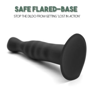 Black Ribbed Dildo - FRISKY BUSINESS SG