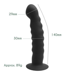 Black Ribbed Dildo - FRISKY BUSINESS SG