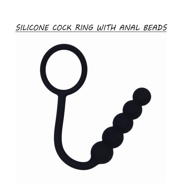 Ecstasy Duo - Silicon Cock Ring With Anal Bead | FRISKY BUSINESS SG
