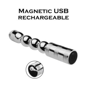 FERRO - Stainless Steel Rechargeable splash proof Vibrator (Silver) - FRISKY BUSINESS SG