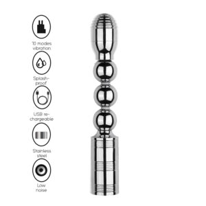 FERRO - Stainless Steel Rechargeable splash proof Vibrator (Silver) - FRISKY BUSINESS SG