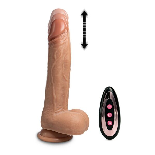 Roman King Realistic Dildo - Thrusting + Vibrating, 8" Long - FRISKY BUSINESS SG