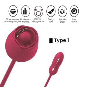 Rose - 2 in 1 Clitoris Stimulator - FRISKY BUSINESS SG