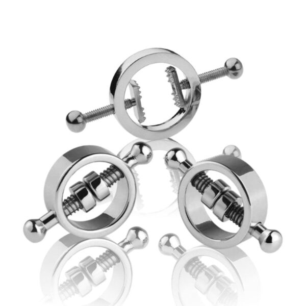 Spring/Screw Nipple Clamps - Stainless Steel - FRISKY BUSINESS SG