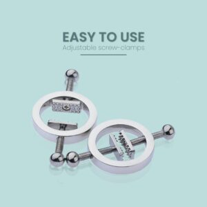 Spring/Screw Nipple Clamps - Stainless Steel - FRISKY BUSINESS SG