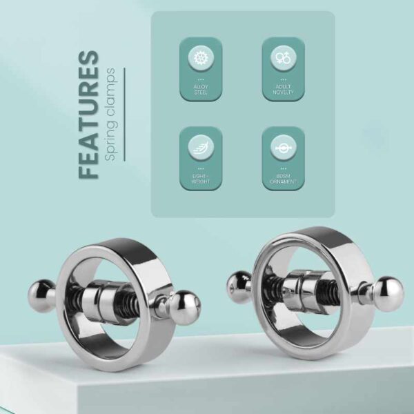 Spring/Screw Nipple Clamps - Stainless Steel - FRISKY BUSINESS SG