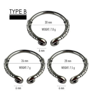 Stainless Steel Beaded C-Shaped Penis Ring - FRISKY BUSINESS SG