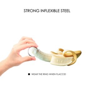 Stainless Steel Beaded C-Shaped Penis Ring - FRISKY BUSINESS SG