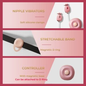 Tease N Please - Vibrating Nipple Clamps with BDSM Collar - FRISKY BUSINESS SG