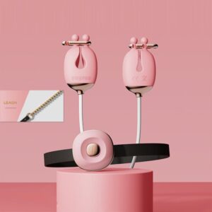 Tease N Please - Vibrating Nipple Clamps with BDSM Collar - FRISKY BUSINESS SG