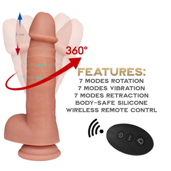 Uranus - Realistic Vibrating and Rotating Dildo - FRISKY BUSINESS SG