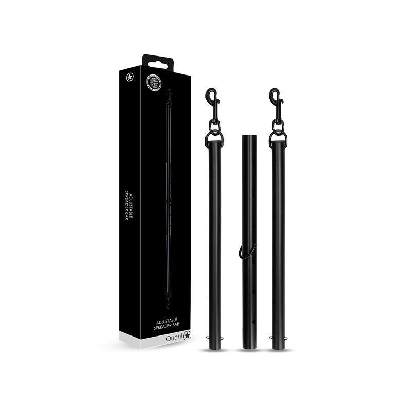 SHOTS Ouch! Adjustable Spreader Bar - Black