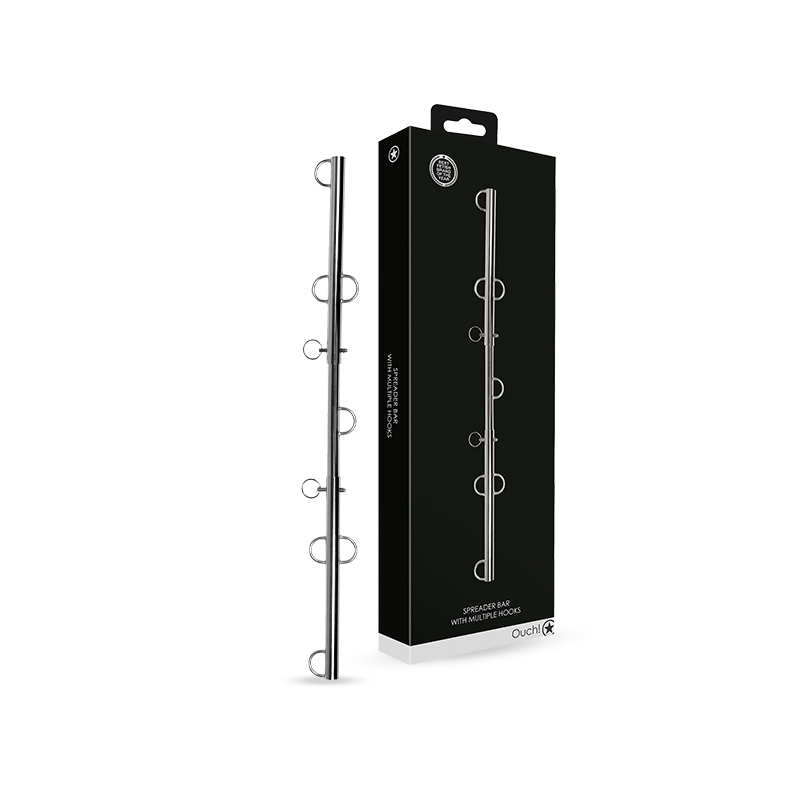 SHOTS Ouch! Spreader Bar with Multiple Hooks - Silver