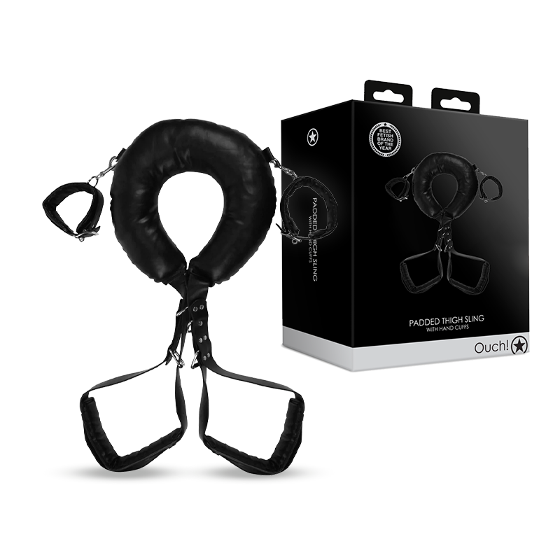 SHOTS Ouch! Padded Thigh Sling with Hand Cuffs